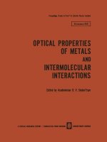 Optical Properties of Metals and Intermolecular Interactions / Opticheskie Svoistva Metallov / Mezhmolekulyarnoe Vzaimodeistvie /