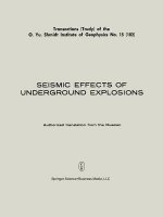 Seismic Effects of Underground Explosions / Seismicheskii Effekt Podzemnykh Vzryvov /