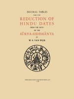 Decimal Tables for the Reduction of Hindu Dates from the Data of the Surya-Siddhanta