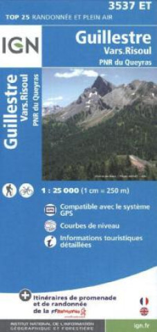 IGN Karte, Carte de randonnée (et plein air) Guillestre, Vars, Risoul