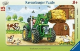 Ravensburger Kinderpuzzle - 06044 Traktor auf dem Bauernhof - Rahmenpuzzle fďż˝r Kinder ab 3 Jahren, mit 15 Teilen