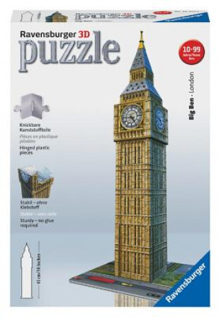 Ravensburger 3D Puzzle 12554 - Big Ben - 216 Teile - Der weltbekannte Uhrenturm aus London zum selber Puzzeln ab 8 Jahren