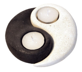 Yin-Yang Resin 13 cm, Teelichthalter