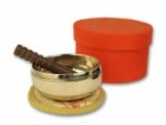 Klangschalen-Set in orangefarbiger Box m. Buddha-Aufdruck