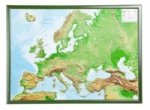 Europa, Reliefkarte, Groß, mit Holzrahmen
