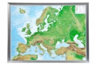 Europa, Reliefkarte, Klein, mit Rahmen