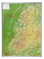 Schwarzwald, Reliefkarte, Groß, mit Aluminiumrahmen