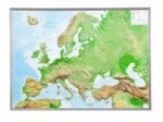 Europa, Reliefkarte, Groß, mit Aluminiumrahmen