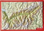 Valais. Wallis. Vallese, Reliefpostkarte