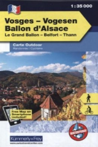 Kümmerly & Frey Outdoorkarte Elsass, Vogesen - Vosges/Vogesen, Ballon d' Alsace