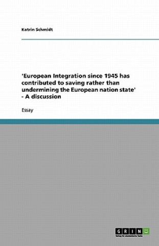 'European Integration since 1945 has contributed to saving rather than undermining the European nation state' - A discussion