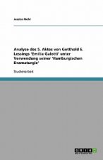 Analyse des 5. Aktes von Gotthold E. Lessings 'Emilia Galotti' unter Verwendung seiner 'Hamburgischen Dramaturgie'