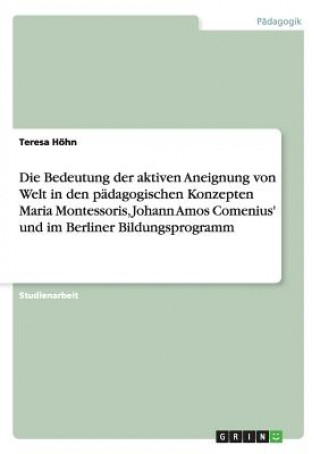 Bedeutung der aktiven Aneignung von Welt in den padagogischen Konzepten Maria Montessoris, Johann Amos Comenius' und im Berliner Bildungsprogramm