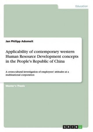 Applicability of contemporary western Human Resource Development concepts in the People's Republic of China