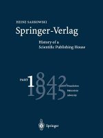 Springer-Verlag: History of a Scientific Publishing House