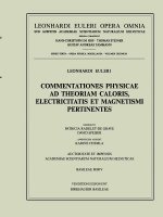 Commentationes Physicae AD Theoriam Caloris, Electricitatis Et Magnetismi Pertinentes