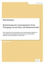 Bestimmung des Leistungszieles beim UEbergang von der Plan- zur Marktwirtschaft