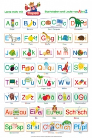 Fragenbär-Lernposter: Buchstaben und Laute von A bis Z (in der Schulbuch-Druckschrift) L 70 x 100 cm