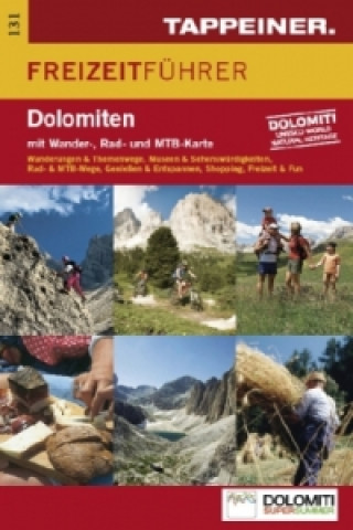 Freizeitkarte und Freizeitführer Dolomiten, m. 1 Buch, m. 1 Karte