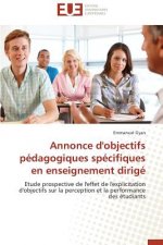 Annonce d'Objectifs P dagogiques Sp cifiques En Enseignement Dirig