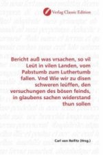 Bericht auß was vrsachen, so vil Leüt in vilen Landen, vom Pabstumb zum Luthertumb fallen. Vnd Wie wir zu disen schweren leüffen, den versuchungen des