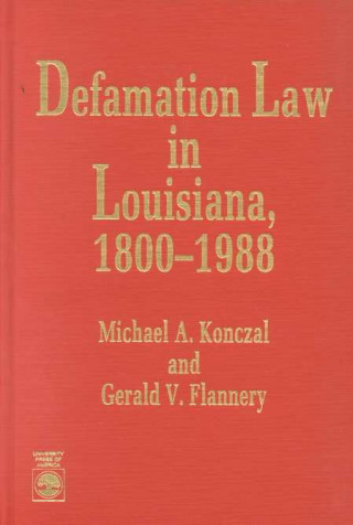 Defamation Law in Louisiana 1800-1988