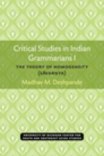 Critical Studies in Indian Grammarians