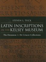 Latin Inscriptions in the Kelsey Museum