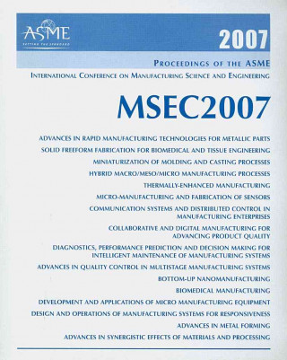 Proceedings of the ASME ASME 2007 International Manufacturing Science and Engineering Conference (MSEC2007)