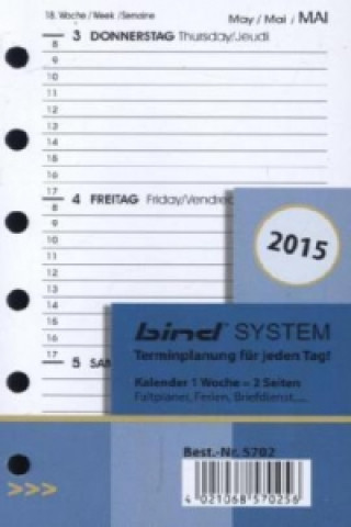 Systemplaner A7, Einlagenblätter Kalender (Nr.B-5702) 2014