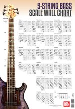 5 STRING BASS GUTIAR SCALE WALL CHART