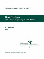 Plant Nutrition - from Genetic Engineering to Field Practice