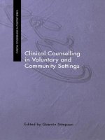 Clinical Counselling in Voluntary and Community Settings