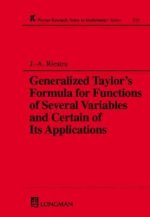 Generalized Taylor's Formula for Functions of Several Variables and Certain of its Applications
