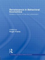 Renaissance in Behavioral Economics