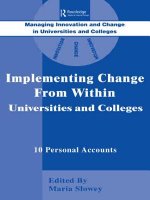Implementing Change from Within in Universities and Colleges