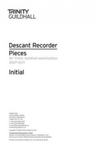 Descant Recorder Exam Pieces Initial 2007-2011 (part Only)