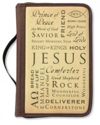 Inspiration Names of Jesus Canvas Large Brown Book & Bible Cover