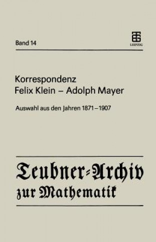 Korrespondenz Felix Klein - Adolph Mayer