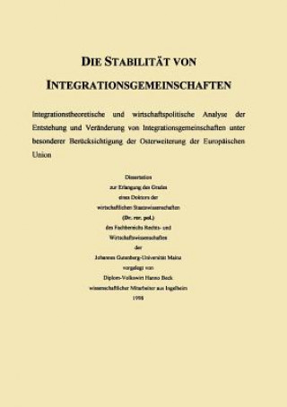 Die Stabilit t Von Integrationsgemeinschaften