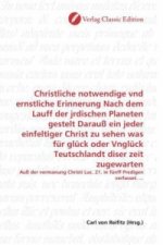 Christliche notwendige vnd ernstliche Erinnerung Nach dem Lauff der jrdischen Planeten gestelt Darauß ein jeder einfeltiger Christ zu sehen was für gl