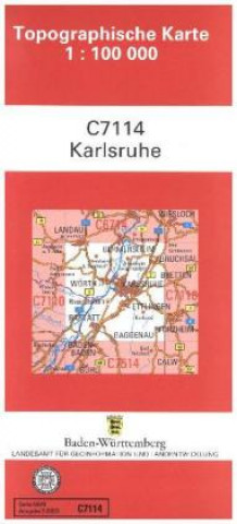 Topographische Karte Baden-Württemberg Karlsruhe