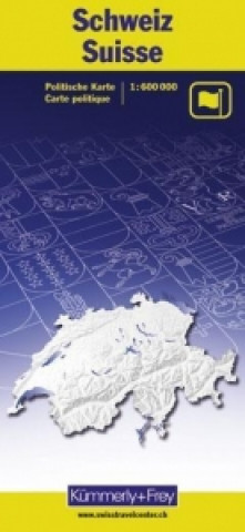 Schweiz Politische Karte, Reliefkarte
