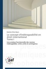 Concept d'Inderogeabilite En Droit International Tome I