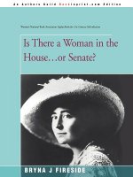 Is There a Woman in the House...or Senate?