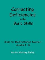 Correcting Deficiencies in the Basic Skills (help for the Frustra Ted Teacher)