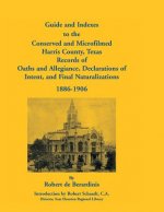Guide and Indexes to the Conserved and Microfilmed Harris County, Texas Records of Oaths and Allegiance, Declarations of Intent, and Final Naturalizat