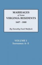 Marriages of Some Virginia Residents, Vol. I
