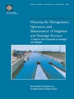 Planning the Management, Operation, and Maintenance of Irrigation and Drainage Systems