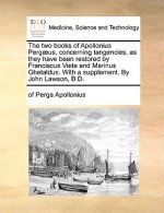 Two Books of Apollonius Perg us, Concerning Tangencies, as They Have Been Restored by Franciscus Vieta and Marinus Ghetaldus. with a Supplement. by Jo